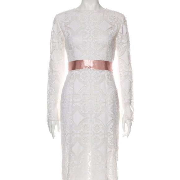 DOLCE & GABBANA Knit Lace Midi Length Dress - Picture 1 of 3